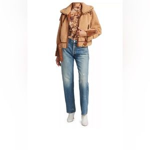 Preowned DH New York Alison Faux Shearling Moto Jacket Size XS